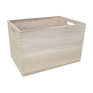 Paquet de 2 caisses en bois, caisse en bois rustique faite à la main avec poignées, grandes caisses en bois durables pour l'affichage et la décoration - Product Image 5