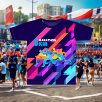 T-Shirt de Sport Personnalisé à Séchage Rapide en Maille Dry Fit pour Sublimation, Manches Courtes, Professionnel, pour Course 5 km Marathon