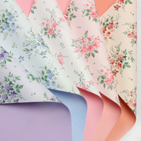 Kertas Pembungkus Bunga Tahan Air Dua Warna Fanhua Jing Ouya, Kertas Kemasan Buket DIY untuk Florist, Grosir