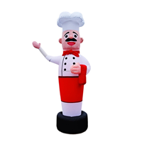 Grand chef gonflable géant danseur d'air gonflable marionnette à main dessin animé cuisinier jouets de cuisine chef danseur d'air souffleur