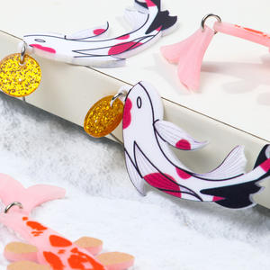 ต่างหูอะคริลิคทรงหางปลาสวยงามพิมพ์ลายทำจากเรซิ่นคุณภาพสูงของขวัญปีใหม่ถอดออกได้สำหรับผู้หญิง - Product Image 5