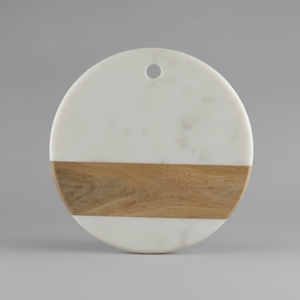 Plateau de service en marbre naturel et en bois fait main de qualité d'exportation pour la salle à manger et la décoration Disponible en quantité importante - Product Image 1