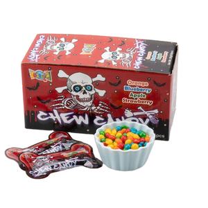 Vente en gros de bonbons importés Bonbons arc-en-ciel crâne sur le thème de l'Halloween BRC Bonbons aromatisés aux fruits <span class=keywords><strong>Bonbon</strong></span> Halal Dulces Exotique Fantaisie Bonbons à mâcher - Product Image 1