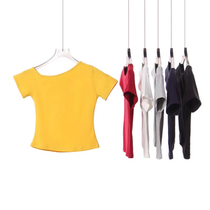<span class=keywords><strong>Camiseta</strong></span> Corta de <span class=keywords><strong>Mujer</strong></span> con Cuello Inclinado <span class=keywords><strong>y</strong></span> Hombros Descubiertos, Estilo Puro <span class=keywords><strong>y</strong></span> Sexy, 230G, Ajustada, <span class=keywords><strong>Blanca</strong></span>, para Verano - Product Image 1