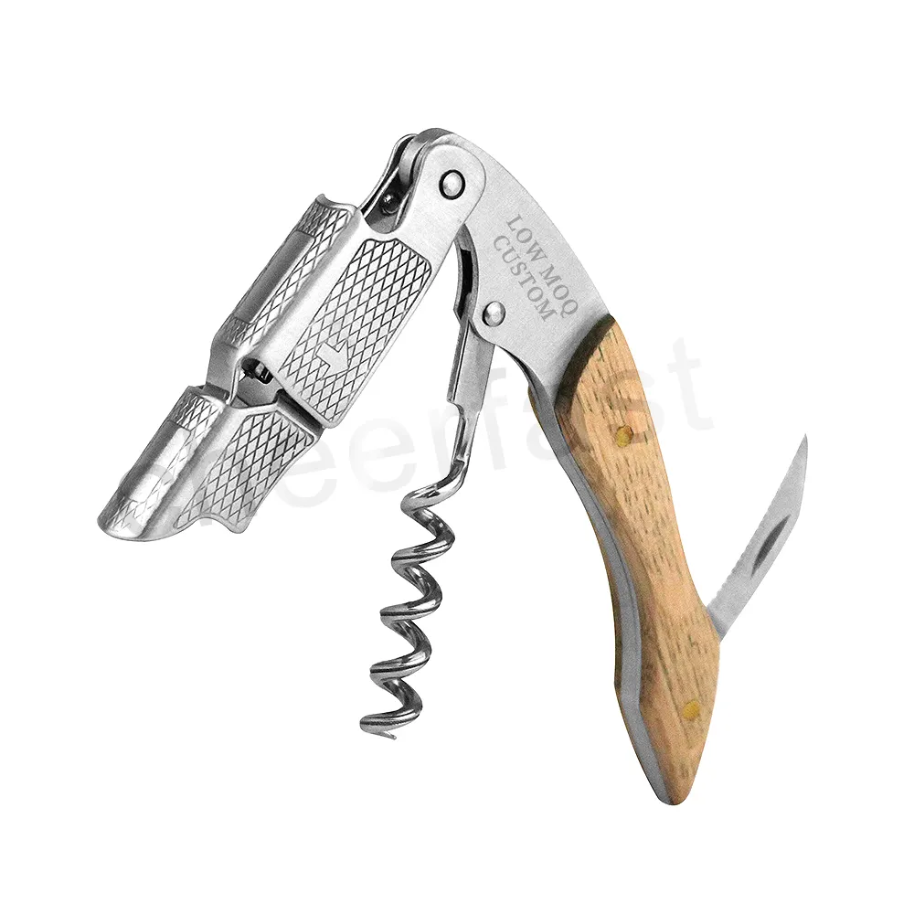 Hight Quality Stainless Steel Red Wine Corkscrew And Oak Wood Corkscrew Opener And Wood Wine Bottle Corkscrew Wine Opener