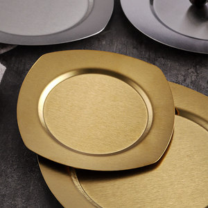 Stainless Steel Round Plate 304 Flat <b>Tray</b> Shallow Dish For Food <b>Serving</b> - Product Image 2