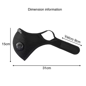 <span class=keywords><strong>Masque</strong></span> demi-visage anti-poussière pour cyclisme et ski, avec filtre en néoprène et charbon actif, en tissu maillé, pour l'entraînement - Product Image 2