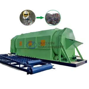 Trommel screen equipment separating waste by automated sorting system and machines for the waste disposal recycling industry