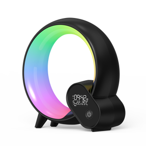 Bolong Q-Shape Wake Up Sunrise Reloj <span class=keywords><strong>despertador</strong></span> Lámpara de mesa Máquina de luz de sonido inteligente Luz de ambiente para habitación de niños - Product Image 3