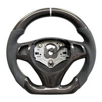 Volant en fibre de carbone forgé pour BMW E82 E87 E90 E92 E93 M3, cuir perforé, volant sport racing, accessoires intérieurs de voiture