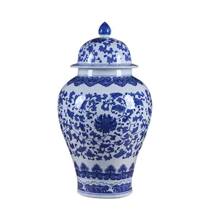 Mavi ve beyaz porselen el yapımı vazolar seramik depolama zencefil kavanoz ev dekor