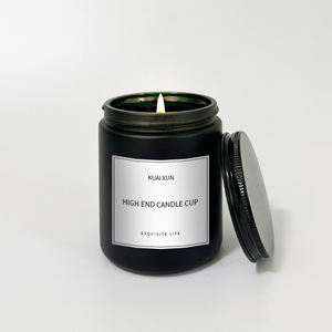 Barattoli Portacandela Cilindrici in Vetro da 8oz 250ml con Coperchio All'ingrosso - Colori Nero, Marrone, Ambra, Satinato, Trasparente, Verde e Blu - Product Image 5