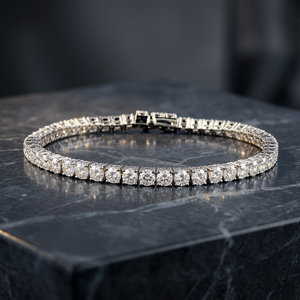 สร้อยข้อมือทองคำขาว 14K เพชรเลี้ยงในห้องปฏิบัติการ ขนาด 6.25 นิ้ว - Product Image 6