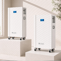 Batterie au lithium LiFePO4 51,2 V 100 Ah 5,12 kWh, type tour sur pied, pour stockage d'énergie de secours solaire domestique hors réseau avec BMS