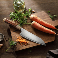 XINZUO Santoku-mes van hoogwaardig Japans ZDP189 composietstaal, scherpe keukenmessen met handvat van woestijn-ijzerhout
