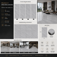 Carrelage en céramique gris clair grand format, finition polie, 4 faces, motif aléatoire, moderne, pour projets commerciaux et résidentiels
