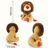Peluche Lion de la Saint-Valentin, Animal en Peluche Doux, Mignon Teddy à Pattes en Forme de Cœur pour Enfants et Cadeaux Romantiques