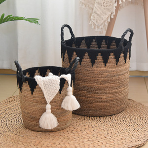 Custom handmade straw woven storage <b>baskets</b> for household laundry, miscellaneous items, toys, guesthouses, living rooms, and - Product Image 2