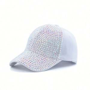 Casquette de baseball unisexe rose en strass scintillants, personnalisable, sportive, 100 % coton, vente en gros - Product Image 6