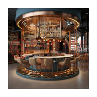 Design personnalisé Station de bar à cocktails moderne/de luxe/professionnelle Design de bar complet avec lumière LED