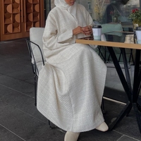Abaya Kimono Épaisse Willson Tween à Fentes pour Femmes, Design Hiver Automne, Vêtement Musulman, Robe Grande Taille