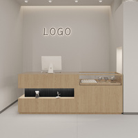 Bureaux de réception modernes en forme de I, bureau de réception de salon de beauté, bureau de réception avec vitrine pour magasin de vêtements