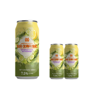 Vodka con Pepino Personalizado de Alta Calidad, 7.5% ABV, 500ml, Sabor Natural, Bebida Carbonatada Lista para Beber, en Lata o Botella, Cóctel