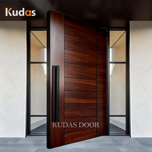 Benutzer definierte Villa Big Size Luxus Walnuss Massivholz Außen Eingangstür Moderne Aluminium <span class=keywords><strong>Front</strong></span> Eingang Pivot Türen - Product Image 1