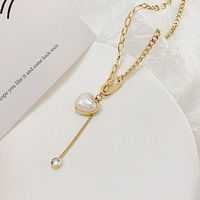 Collier en acier inoxydable pour la fabrication de bijoux, pendentif cœur d'amour, ras du cou, en perles de cœur, pièces