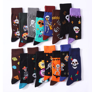 Calzini Pafu Halloween con Teschio e Scheletro, Calzini in Cotone Novità per il Giorno dei Morti, per Uomini e Donne - Product Image 2