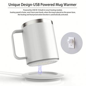 Wholesale Smart Electronic <b>Heated</b> Double-Layer 18/8 Stainless Steel Eco-Friendly Gift Cup Mug Warmer with <b>USB</b> Charging for Home - Product Image 6