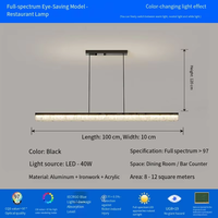 Lustre moderne à LED de luxe, long et minimaliste, pour restaurant, maison, villa, table, salle à manger, salon, lampe suspendue