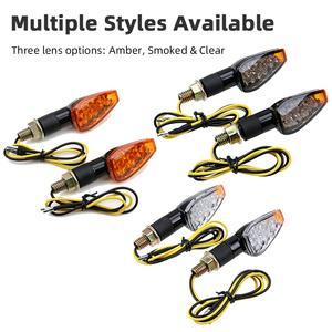 Bullet Amber LED Motorcycle Turn Signal <b>Lights</b> Black Housing Mini Motorbike Modified Indicator Blinker Lamps - Product Image 3