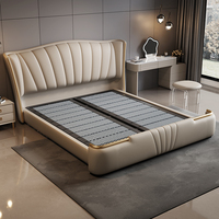 Vente Chaude Ensemble de Meubles de Chambre Modernes et Luxueux Populaires, Lits King Size Queen Double en Cuir Souple pour Chambre à Coucher Maison Hôtel
