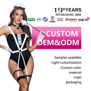 Conjunto <span class=keywords><strong>de</strong></span> lencería calada <span class=keywords><strong>de</strong></span> encaje, mono erótico, trajes <span class=keywords><strong>de</strong></span> lencería, disfraz <span class=keywords><strong>de</strong></span> sirvienta para <span class=keywords><strong>mujer</strong></span>, lencería Sexy para niñas - Product Image 1