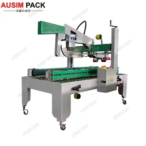 New Electric White Belt Tapping Machine for Sealing Corrugated Paper Carton Case Boxes Driven by Plastic Machine