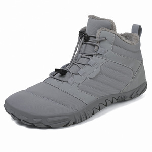 Bottes d'hiver unisexes pour la neige, hauteur cheville, doublure en fourrure, semelle antidérapante en caoutchouc, chaussures chaudes pour la randonnée en plein air - Product Image 4