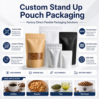 Sachets Doypack Transparents avec Fermeture Zip Refermable - Sacs Personnalisés pour Emballage de Produits Frais, Snacks et Aliments pour Animaux