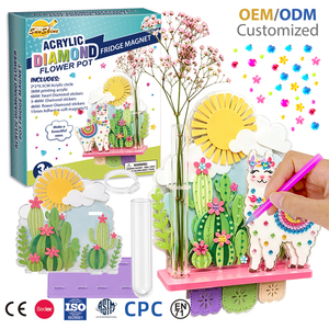 Kit DIY de imanes de nevera de acrílico con diseño de cactus y llamas del desierto, herramienta de punta de diamante para decoración de neveras infantiles - Product Image 1