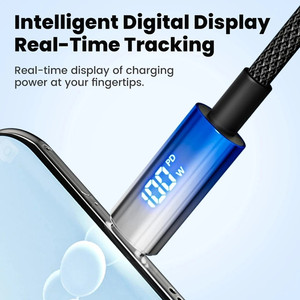 <span class=keywords><strong>Cable</strong></span> <span class=keywords><strong>de</strong></span> <span class=keywords><strong>Datos</strong></span> Universal Tipo-C <span class=keywords><strong>de</strong></span> Nailon, <span class=keywords><strong>Cable</strong></span> USB Tipo-C <span class=keywords><strong>de</strong></span> Alta Velocidad <span class=keywords><strong>de</strong></span> 100W con Pantalla Digital, Conductor <span class=keywords><strong>de</strong></span> Cobre Puro para Carga Rápida <span class=keywords><strong>de</strong></span> <span class=keywords><strong>Datos</strong></span> - Product Image 6