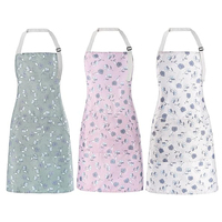 3 Paket Apron Bunga untuk Wanita dengan Kantong, Tahan Air, Dapat Disesuaikan, untuk Memasak, Berkebun, Seni, dan Kerajinan