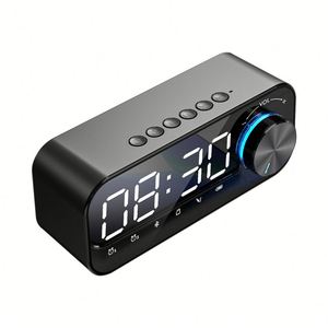 <b>Bluetooth</b> <b>Speaker</b> with <b>LED</b> Digital Alarm Clock & Night Light - Portable Wireless Stereo Sound System for Home and Travel - Product Image 3