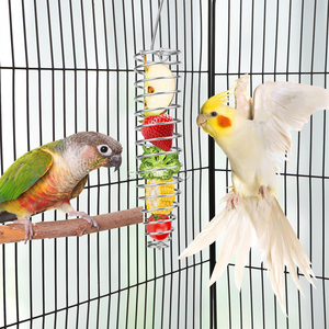 Mangeoire spirale pour oiseaux Portable en acier inoxydable perroquet nourriture fruits légumes millet blé oreille mangeoire support pour perruche perruche - Product Image 2