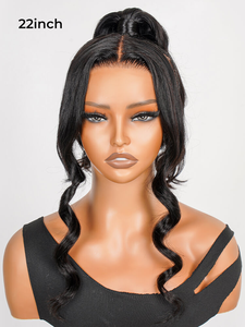 Brésilien 360 pleine dentelle frontale perruques de cheveux humains avec frange Invisi <span class=keywords><strong>dessin</strong></span> vague de corps pré-coupe suisse dentelle chignon perruque pour les femmes - Product Image 3