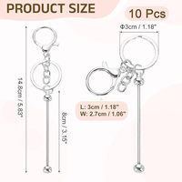 Meilleures ventes : Barres de porte-clés en métal perlé, vierges, en gros, créatives et mignonnes, pour la fabrication de bijoux DIY, fournitures pour cadeaux, prêtes à expédier (RTS)