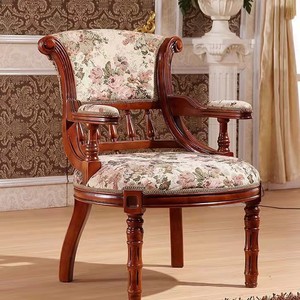 JINS Chaise de salle à manger moderne en bois massif de style européen Chaise d'étude néo-classique avec tissu pour restaurants et tables - Product Image 2