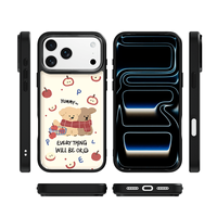 Coque de téléphone AG Feeling Black Edge avec motif chien doré pour iPhone 17, 17 Pro Max, 16 Pro, 15, 15 Pro Max, 15 Pro, 14 Pro Max – Coque magnétique