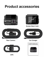 Caméra embarquée double objectif 4K+2K 2 pouces LCD de qualité supérieure, caméra de recul pour voitures avec écran, vision nocturne avec application Wifi DVR de voiture