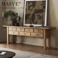 Table console moderne élégante et luxueuse en bois massif, fabriquée à la main, avec rangement durable pour le salon, pour l'ameublement du salon