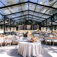 Vente chaude Tente de réception de luxe préfabriquée de grande taille Tente de fête de mariage personnalisée Tente de réception commerciale imperméable et résistante au vent en plein air